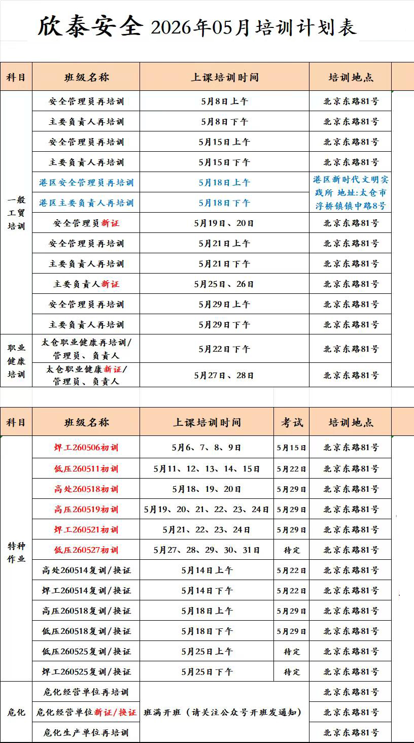 2026年5月培训考试安排已定，请悉知！(图1)